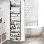 Moforoco 8-Tier Over The Door Pantry Organizer, Pantry Organization and Storage, Black Hanging Basket Wall Spice Rack Seasoning Shelves, Home & Kitchen Laundry Room Bathroom Essentials accessories