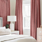 MIULEE 100% Blackout Linen Textured Curtains for Bedroom Solid Thermal Insulated Dusty Rose Grommet Room Darkening Curtains & Drapes Luxury Decor for Living Room Nursery 52 x 108 Inch (2 Panels)