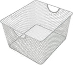 YBM Home Mesh Wire Storage Basket for Shelves, Pantry Organization, and Kitchen - Multipurpose Steel Wire Basket Holder Bin for Organizing Office Supplies, Household Toiletries and Laundry Supplies