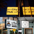 Custom Advertising Logo Lightbox Sign - Double Sided Outdoor LED Logo Shop Signs for Business Retail Advertising,Salon, Cafés, Bars & Restaurants (Square)