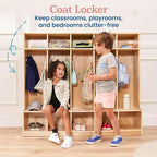 ECR4Kids 5-Section Coat Locker with Bench, Classroom Furniture, Natural