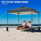 10x10 Pop Up Canopy with Sidewalls, Easy Up Canopy Tent, Heavy Duty Tents for Parties, One Person Set Up Event Tent, Grey