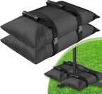 Esmorah Umbrella Base Weights Sand Bags, 2 Pack 45lbs Fillable Weight Bags to Hold Things Down, Black Weighted Base Sandbags for Outdoor Furniture Patio Cantilever Umbrellas Stand (Without Sand)