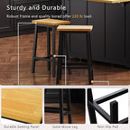 Rolling Kitchen Island with 2 Bar Stools, Drop Leaf & Power Outlet, Large Kitchen Islands Cart on Wheels, Movable Kitchen Island with 5 Open Shelves & Towel Rack for Kitchen, Dining Room, 48″, Black