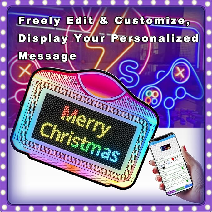 LED Screen Letter Bottle Presenter, VIP Bottle Service Sign, Handheld Acrylic LED Light Box with Programmable RGB Colors & Scrolling Messages for Nightclub, Bar, Party, Birthday & Wedding