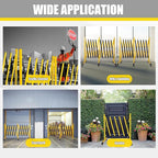 Metal Expandable Barricade, 23 Ft Retractable Fence Outdoor, Mobile Safety Barrier Gate, Easily Assembled Expanding Gate with Casters, Collapsible Accordion Barricade Gate Outdoor