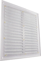 Vent Systems 10 x 10 Inch (Inner) White Vent Cover - Square Metal HVAC Return Air Grille with Mesh Screen - Register Wall Vent Duct Grill - Outdoor, Indoor, Crawlspace - Exhaust Ventilation Grill
