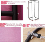 Clothing Store Fitting Room, Portable Dressing Room, Movable Changing Room for Boutique with Shading Fabric Cloth Privacy Curtains Screen for Bar Party Pool (Pink)