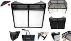 Jumbo 53" Wide DJ Event Facade White/Black Scrim Booth Two Top Corner Table Tops 23"x53" Table! Padded Carrying Case! All Aluminum Build!