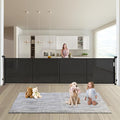 Retractable Baby Gates Dog Gate - 200" Extra Wide Expandable Child Safety Gate, 37" Tall Toddler Pet Mesh Gate with Reinforced Strips for Doorways, Stairs, Hallways, Outdoor & Indoor Large Openings