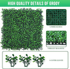 20"x20" Grass Wall,24PCS Artificial Boxwood Panels Cover 66.67SQFT,4 Layers Plant Wall, Greenery Backdrop,Privacy Hedge Screen,Green Panels Decor for Outdoor Garden and Indoor Home Wedding