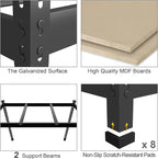 PrimeZone 48" x 24" x 72" Heavy Duty 5 Tier Adjustable Garage Storage Shelving, Metal Utility Rack Shelf Unit for Warehouse Pantry Closet Kitchen, Black, 6 Pack