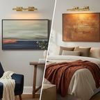 Picture Light, 30 in Hardwired Picture Lights for Wall, Dimmable Wall Sconces Poster Light, Brass 4 Lighting for Paintings Frames Art Display Gallery Bedroom Living Room No Bulbs