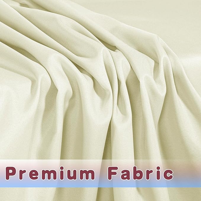HolidayIdeas Fitted Table Covers for 6 Foot Tables - 72 x 30 Inch - 2 Pack Rectangle Beige Table Clothes Polyester Fabric Table Cover for Folding Table, Parties, Holiday Dinner, Wedding, Trade Show