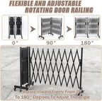 18 FT 44" High Industrial Metal Expandable Barricade，Retractable Traffic Fence with Casters, Folding Security Gate,Portable Barricade Gate for Construction Area, Traffic Control,Driveway and Garden