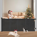 Pawtners Retractable Baby Gates Extra Wide, 41" Tall Extends up to 71" Wide, Dog Gate Indoor for Stairs, Pet Gate with Support Rods for Doorways Hallways Indoor & Outdoor-Black