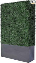 AGPL Artificial Hedge Wall (38" Width* 12" Deep* 79" Height) with Dark Gray Stainless Steel Planter Box (79.00)