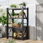 3000LBS Garage Shelving 42" W Garage Shelving Heavy Duty 4-Tier Metal Storage Shelves Adjustable Shelf Unit Storage Rack for Basement Supermarket Warehouse 42" W x 20" D x 78" H Black