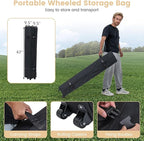 Tangkula 10x10 FT Pop Up Canopy, Outdoor Canopy Tent with 2 Removable Sidewalls & 2 Zippered Doors, Heavy-Duty Carbon Steel Frame, Wheeled Bag, 4 Sandbags, 8 Stakes, 4 Wind Ropes for Party Event