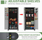 71'' Garage Storage Cabinet on Wheels Metal Tool Cabinets with Locking Doors and 3 Adjustable Shelves,Heavy Duty Tall Rolling Steel Cabinets for Garage Warehouse Basement Office