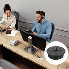 uxcell 4 Pcs Desk Grommet, 1.97 inch 50mm Desk Cable Hole Cover Wire Hole Insert for Home Office Table Cabinet Cord Organizer, Black