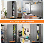 Aobabo Metal Locker for Employees, 6 Doors Metal Locker Cabinet with Lock, Industrial Storage with 18 Hooks, Storage for Office, Gym, Dormitory, Assembly Required, Dark Grey