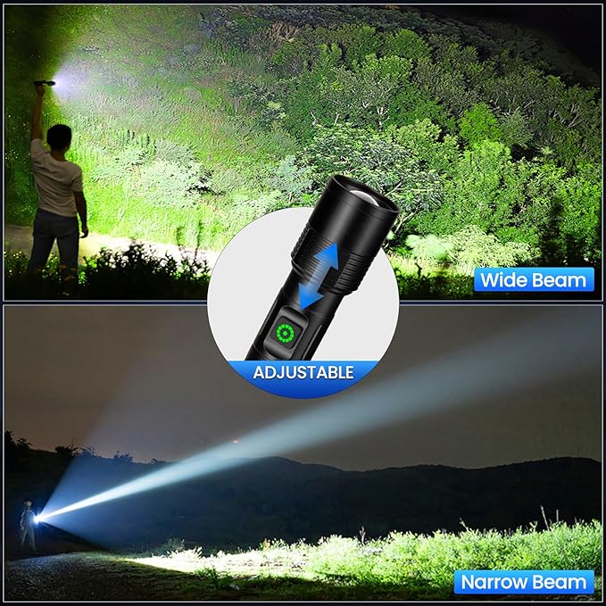 NiaoChao Rechargeable LED Flashlights High Lumens, 99000 Lumens Super Bright Flashlight with 6 Modes, Waterproof Powerful Flash Light Multifunctional Flashlights for Home Camping Hiking(3 Pack)