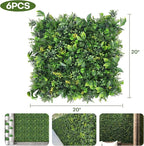 Boshen Artifical Grass Wall Backdrop 6PCS 20"x20" Boxwood Panels Grass Boxwood Hedge Wall Greenery UV Protected Artificial Grass Wall Decor for Party Wedding Backyard Indoor Outdoor