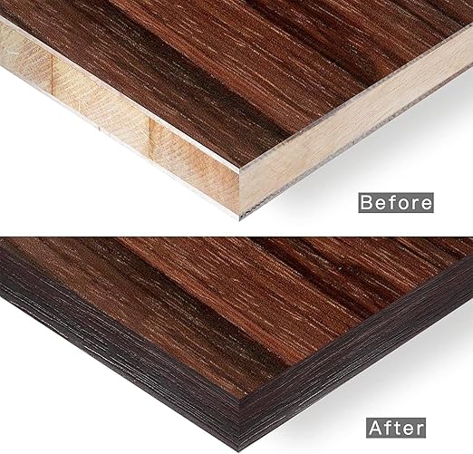GSCIT Club Walnut Edge Banding, 1 inch x 50ft roll of Veneer PVC Edge Banding Pre-glued Flexible, Wood Tape for Cabinet Repair
