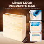 2.3 Gallons Rectangular Wooden Trash Can | Trash Can with Bin Liners | Decorative Waste Basket | Recycling Bin for Bathroom | Natural Wood Finish Basket for Kitchen | Paper Basket for Office