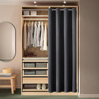 ChrisDowa Blackout Door Curtains for Doorway Privacy, Grommet Closet Curtains for Bedroom Closet Door, Thermal Insulated Temporary Doorway Cover Room Divider Drapes (1 Panel, Dark Grey, 34 x 80 Inch)