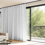 Room Divider Curtains Flexible Ceiling Tracks set Curtain track Ceiling Mount Blackout Curtain for Living Room Bedroom Ceiling Curtain Rod Privacy Divider Panel W180xH108 GreyishWhite Drape&Black rail