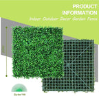 AOKIE 20"X20" Artificial Grass Wall, 12Pcs Boxwood Hedge Wall Panels UV-Anti Grass Backdrop Wall Decor, Greenery Privacy Hedge Screen for Indoor Outdoor Patio Balcony, Party Garden Fence Decor