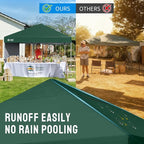 CROWN SHADES 8x8 Pop up Canopy Instant Canopy with 1 Removable Sidewall,4 Ropes & 8 Stakes, STO'N and Go Bag, Forest Green