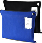 2 Pcs Interoffice Mailer Canvas Transit Sack Zipper Bag 18" x 14" Large Zipper Pouch with Grommet Interoffice Mail Bag (Black,Blue)