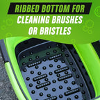 Grip Clean Collapsible Bucket - 5 Gallon Foldable Cleaning Bucket with Ribbed Bottom - Durable Car Wash Bucket for Household Chores, Camping, and Outdoor - Green