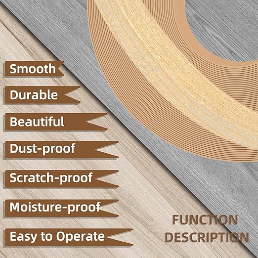 GSCIT Club Maple Edge Banding, 7/8 inch x 25ft Wood Edge Banding Pre-glued Flexible, Veneer Tape Banding for Cabinet Repair Furniture Restoration