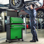 8-Drawers Large Tool Chest, 2-in-1 Detachable Garage Rolling Tool Box Metal Tool Storage Cabinet Removable Lockable Tool Cart with Wheels and Drawers