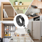 uxcell Black Edge Banding Tape, 3/4 Inch x 10ft Pre-Glued Flexible Veneer Edge Edging Strips Wood Tape for Cabinet Repair and Furniture Restoration