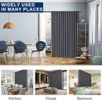 Hiasan Privacy Room Divider Patio Sliding Door Curtain Extra Wide Blackout Thermal Insulated Curtains with Back Tab & Rod Pocket for Bedroom Partition Living Room (120 x 96 Inches, Dark Grey)