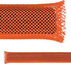 Electriduct 1/2" PET Expandable Braid Sleeving Flame Retardant Flexible Wire Mesh for Cord Management and Cable Protection - 250 Feet - Orange