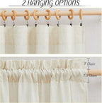 NICETOWN Thick Boho Curtains Linen Drapes for Living Room, Rustic Rod Pocket Semi Sheer Panels Privacy Assured Semi Sheer Linen Blend for Living Room/Bedroom, Off White, W55 x L95, 2 Panels