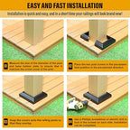 5.5"x5.5"（Actual: 5.5"x5.5"） Deck Post Base Cover Decorative Post Base Trim Skirt Black Aluminum 2Pack