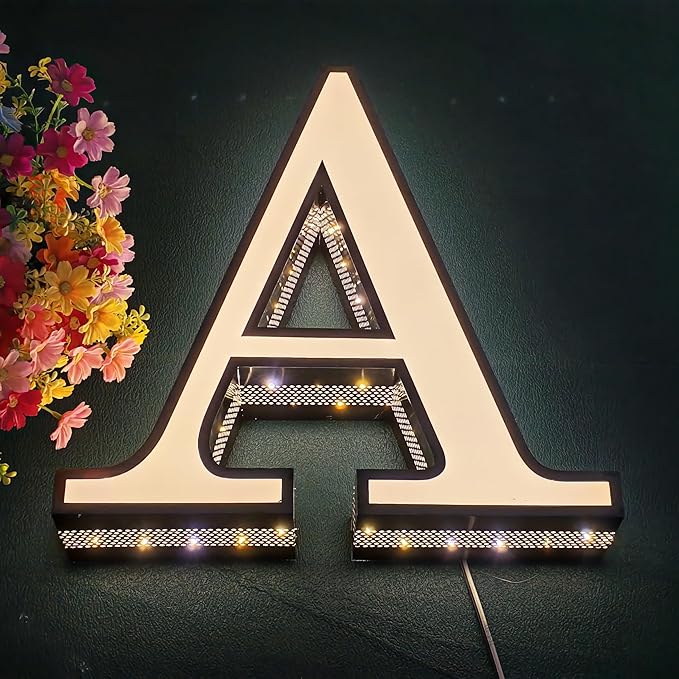 Outdoor Large Lighted Letter 10 to 20 Inch Tall Channel Letters Stainless Steel Lighted Business Signs for Storefront Branding Signage (20 letters)