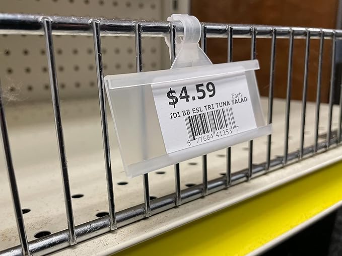 Hanging C-Channel Ticket Holder for Wire Store Fixtures | 3" W X 1.25" H | 200 Count