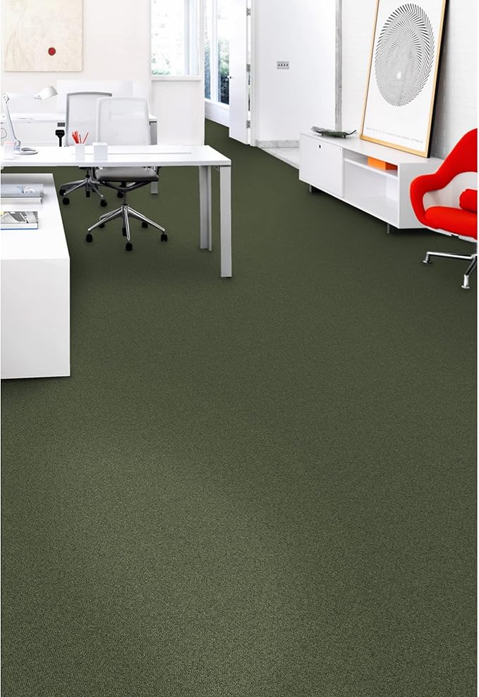 Mohawk Advance 24" x 24" Berber (Loop pile), 0.11" Pile Height, Carpet Tile, Nylon Fiber, Wooden Green Color, (24 Tiles), (96 sqft/carton)
