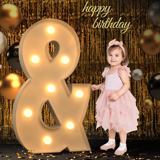 Marquee Letters 3 Feet Tall, 3FT Large Light up Letters &, Big Sign & with Warm White Light for Birthday Wedding Proposal Engagement Graduation Party Backdrop Decorations