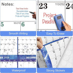 6pcs 32" x 48" 2026 Wall Calendar Dry Erase - Large Starry Sky Calendar Wet & Dry Erasable Laminated 12 Month Annual Yearly Planner, Reversible, Horizontal/Vertical (2026 Wall Calendar)