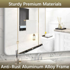Arched Wall Mirror for Bathroom, 36"x48" Silver Arch Bathroom Mirror, Wall Mounted Mirror, Silver Vanity Wall Mirror w/Metal Frame for Bedroom, Entryway, Living Room, Vertically Hanging