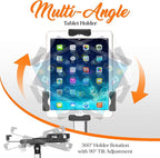 Pyle Anti-Theft Tablet Security Stand Kiosk-Heavy Duty Aluminum Metal Floor Standing Mount Tablet Case Holder Display w/Height Adjustable Pole,Fits iPad Mini 2 3 4 Air Samsung Tablets-Pyle PSPADLK60